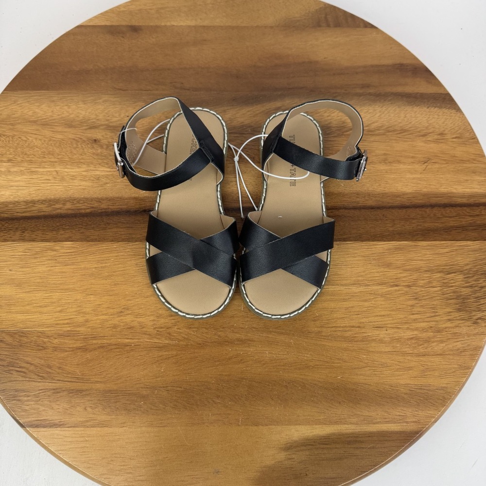 New NWOB Girls Little Kids‎ Tucker + Tate Tarya Black Strappy  Sandals Size 9 C